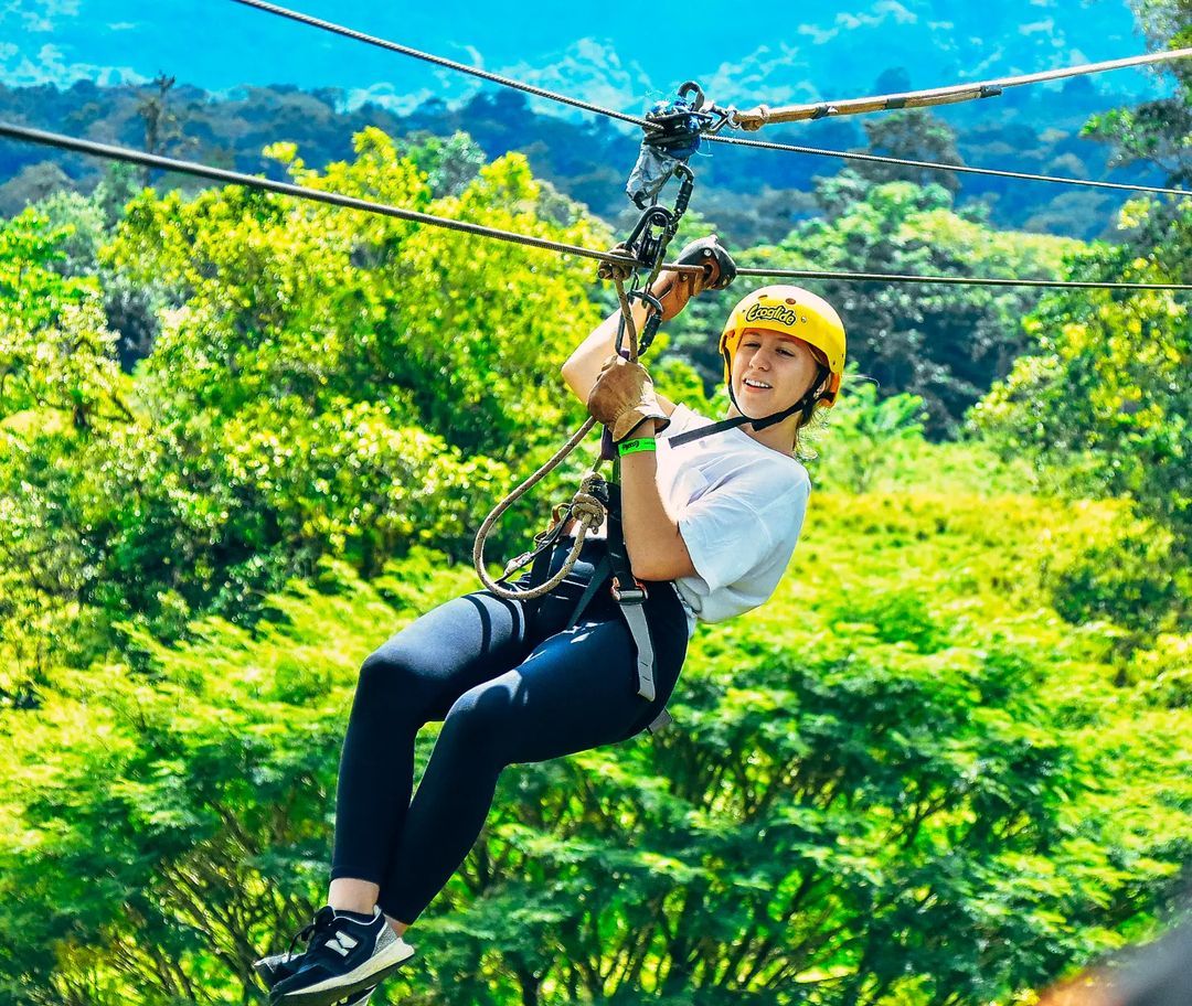 Zip lining close to the Arenal volcano