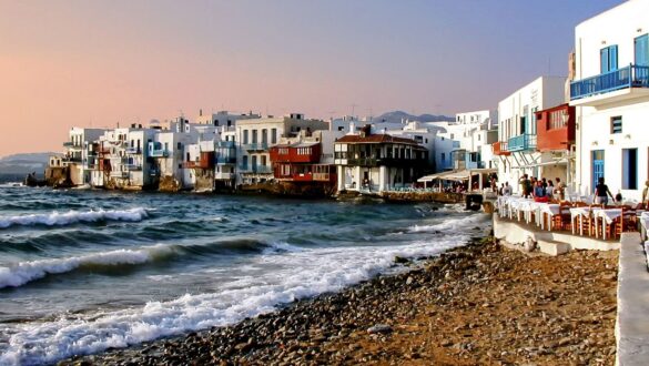 The Greek island of Mykonos is popular with American travelers this summer