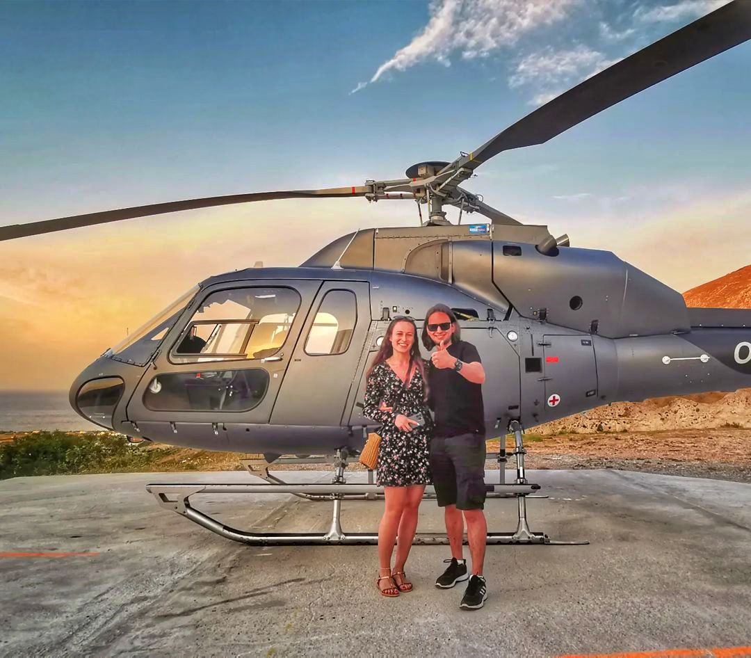 Helicopter tour of Santorini