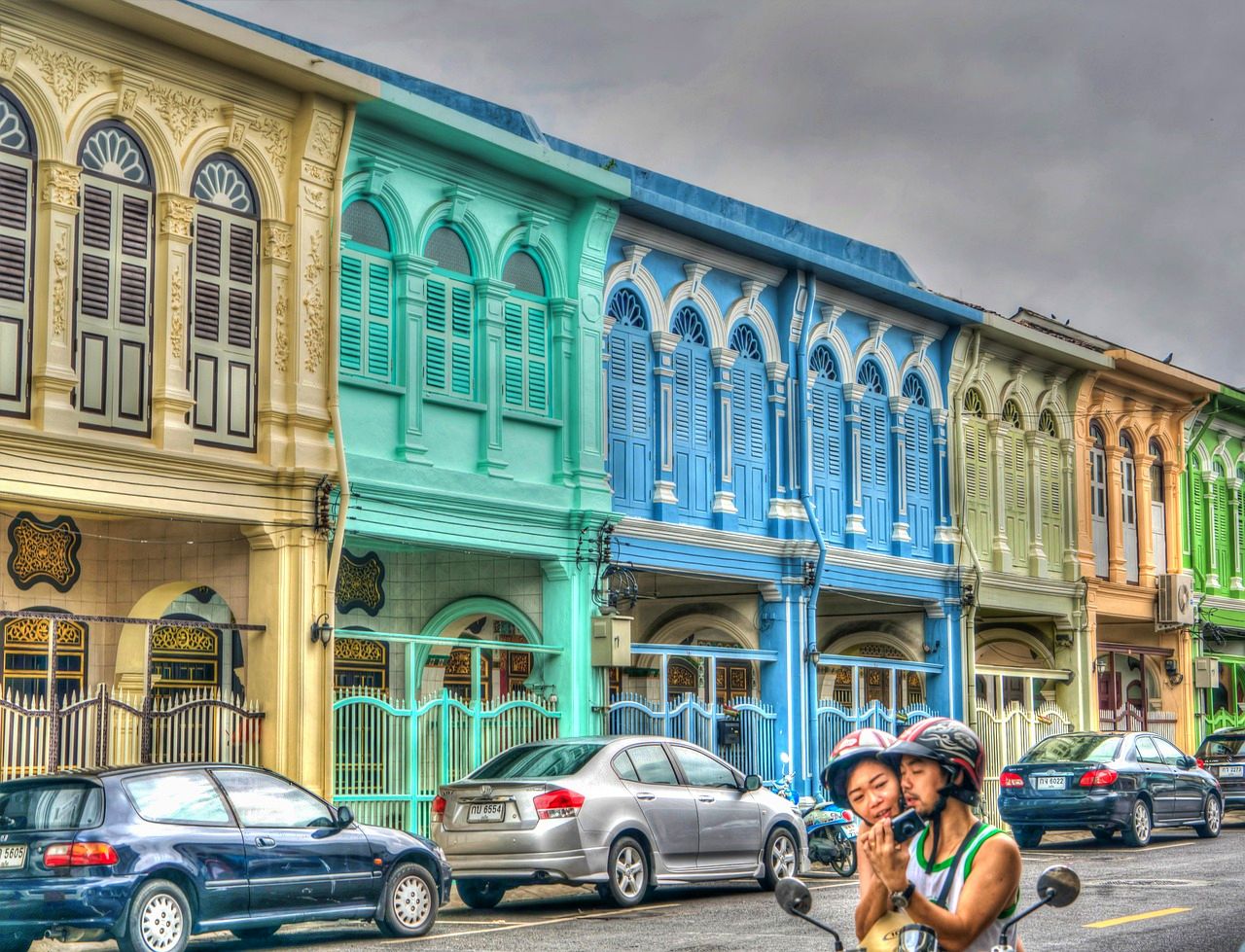 Colorful buildings in Thalang Road