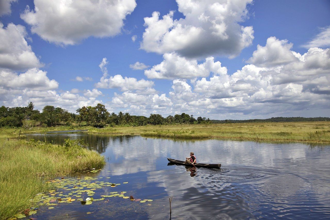 Guyana - canoe on the river
