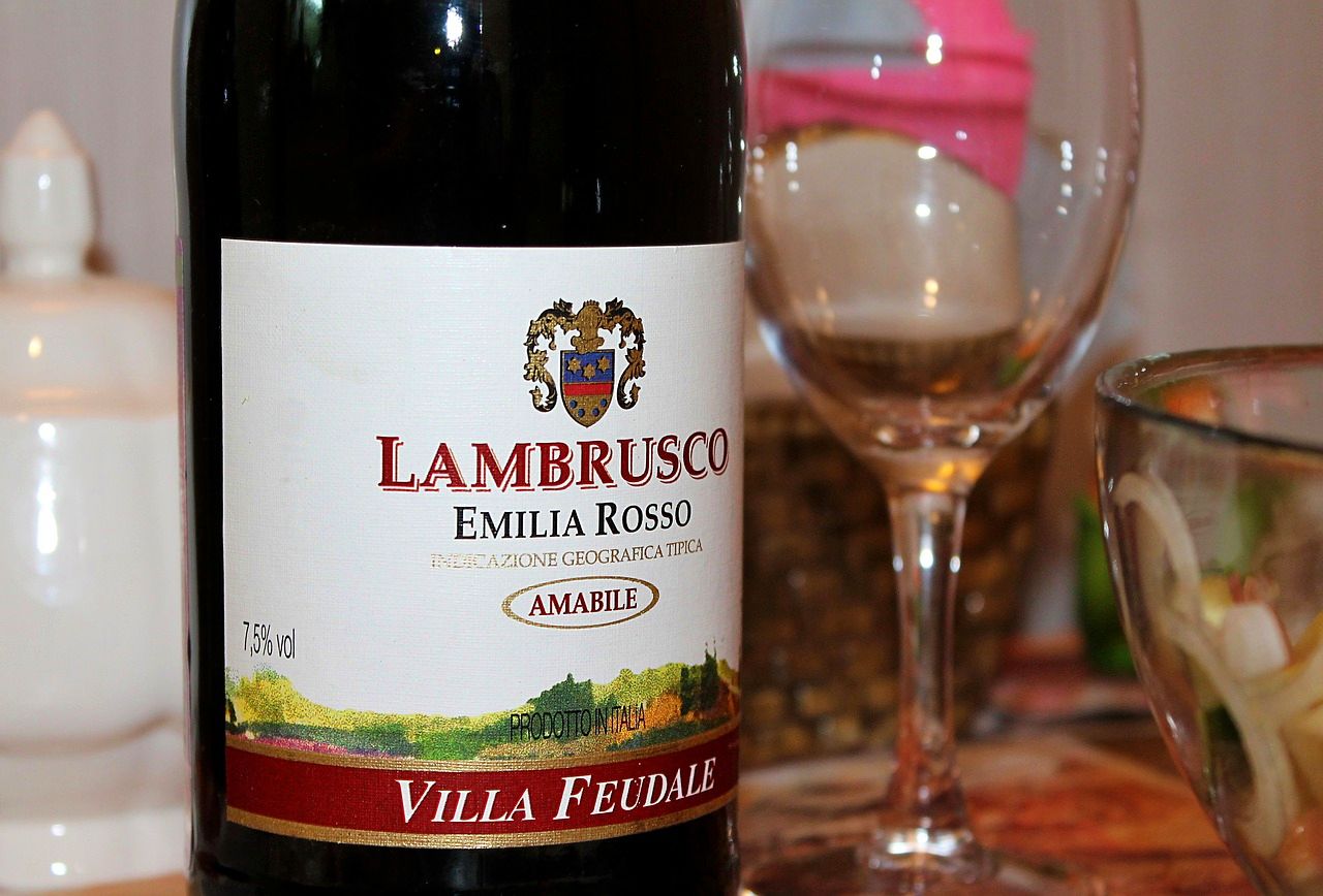 Lambrusco wine in Modena, Italy