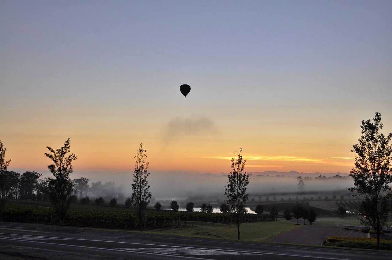 Hot air balloon ride at sunrise in Hunter Valley, NSW