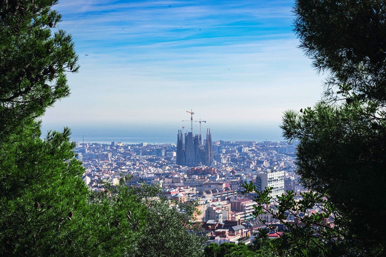 Montjuic Park view over Barcelona