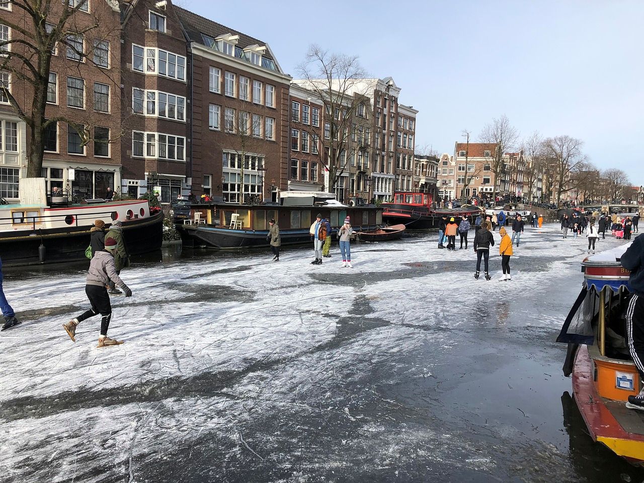 Ice skating in Amsterdam, the Netherlands
