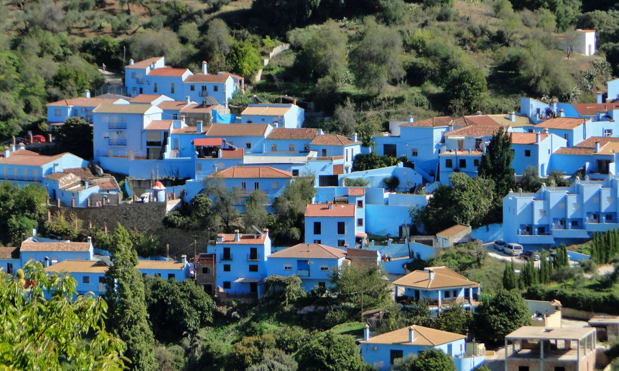 Júzcar, the Blue Village in Andalucia, Spain