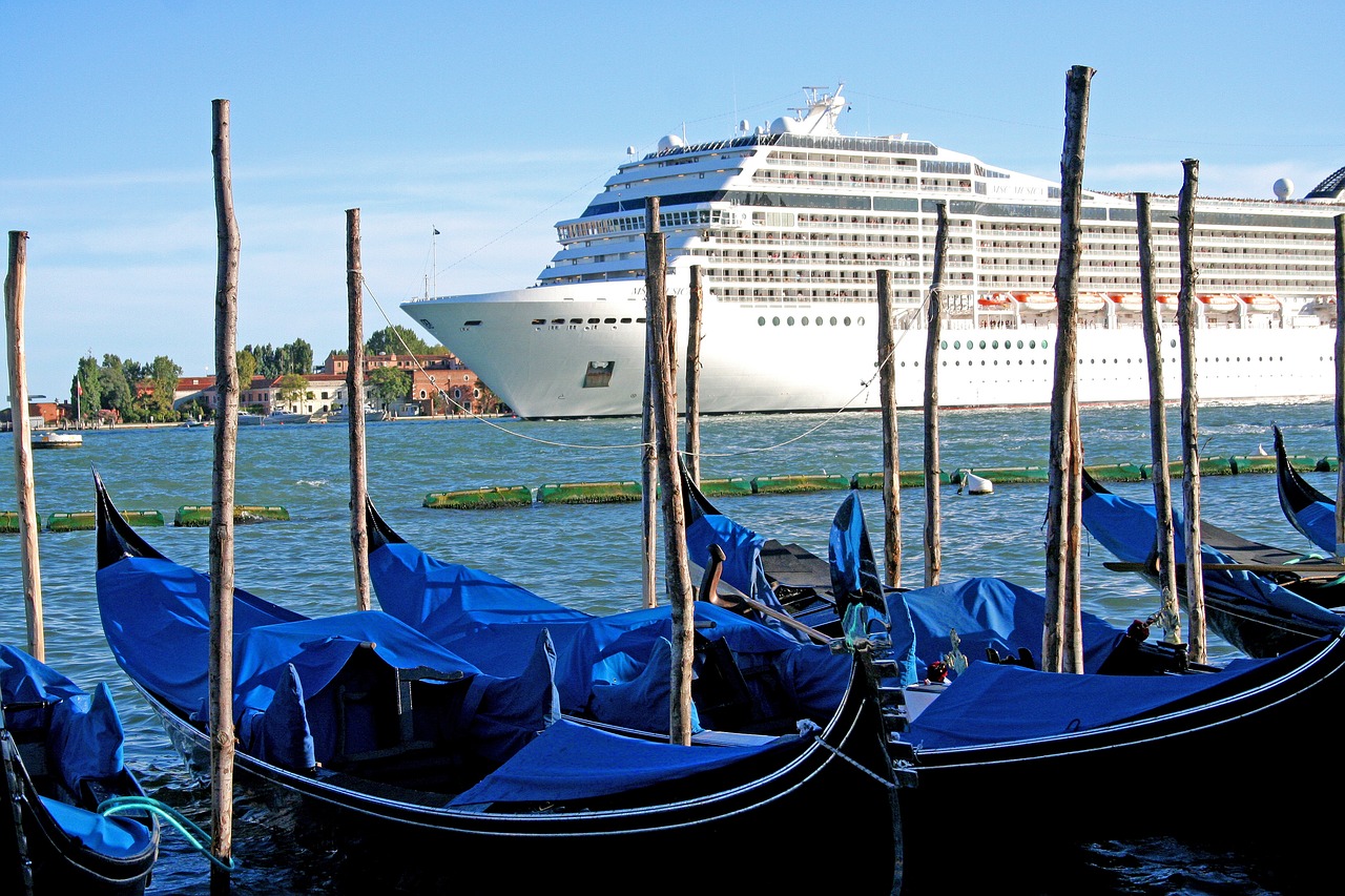 Venice, Italy bans cruise ships from the Lagoon.