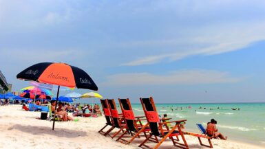 On the beach in Destin, Florida - tourism is booming thanks to Taylor Swift and her new album