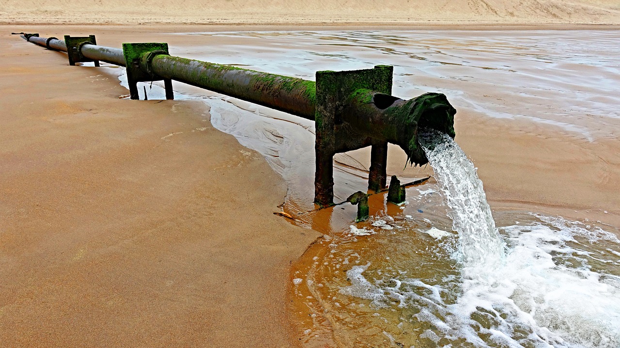 Sewage outfall at the beach