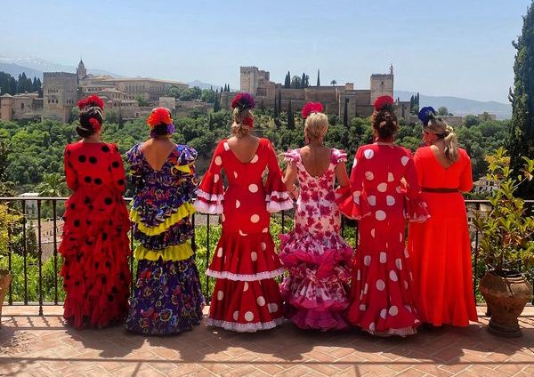 Flamenco dancers enjoying the view