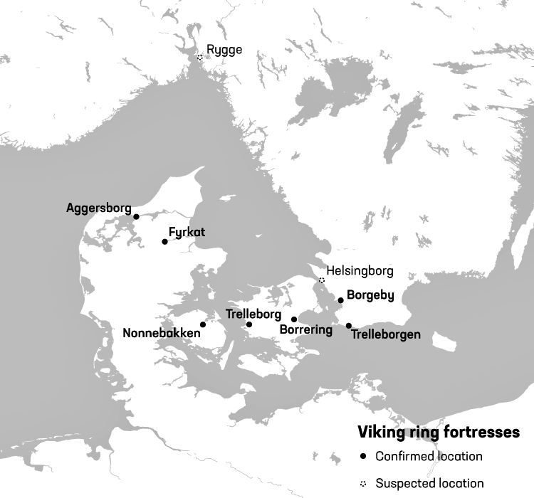 Map of Viking fortresses