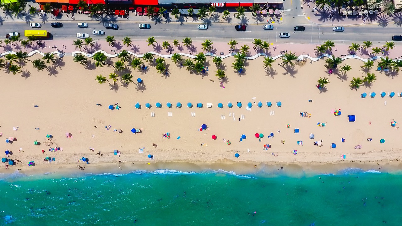 Aerial view of the beach