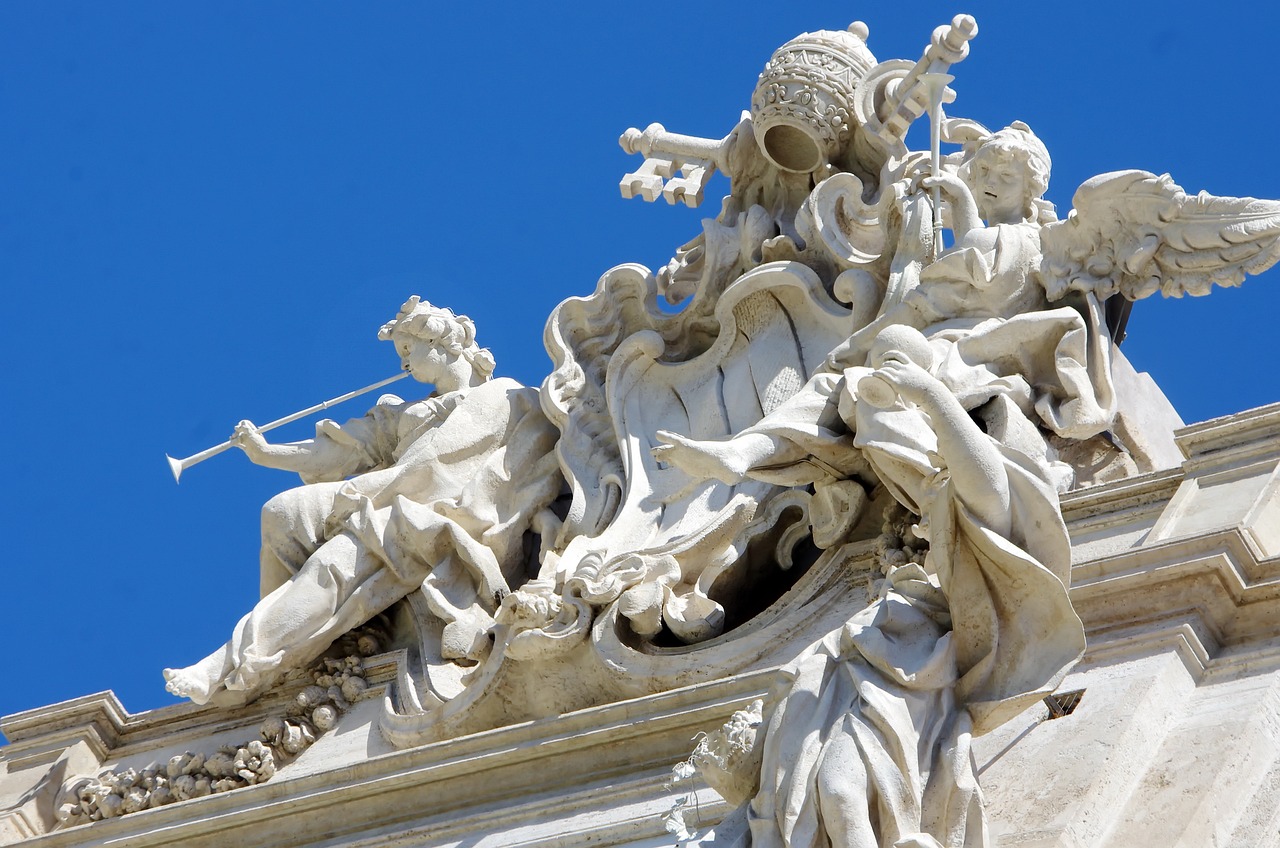 Feature of the Trevi Fountain in Rome