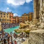 The Trevi Fountain in Rome from the back