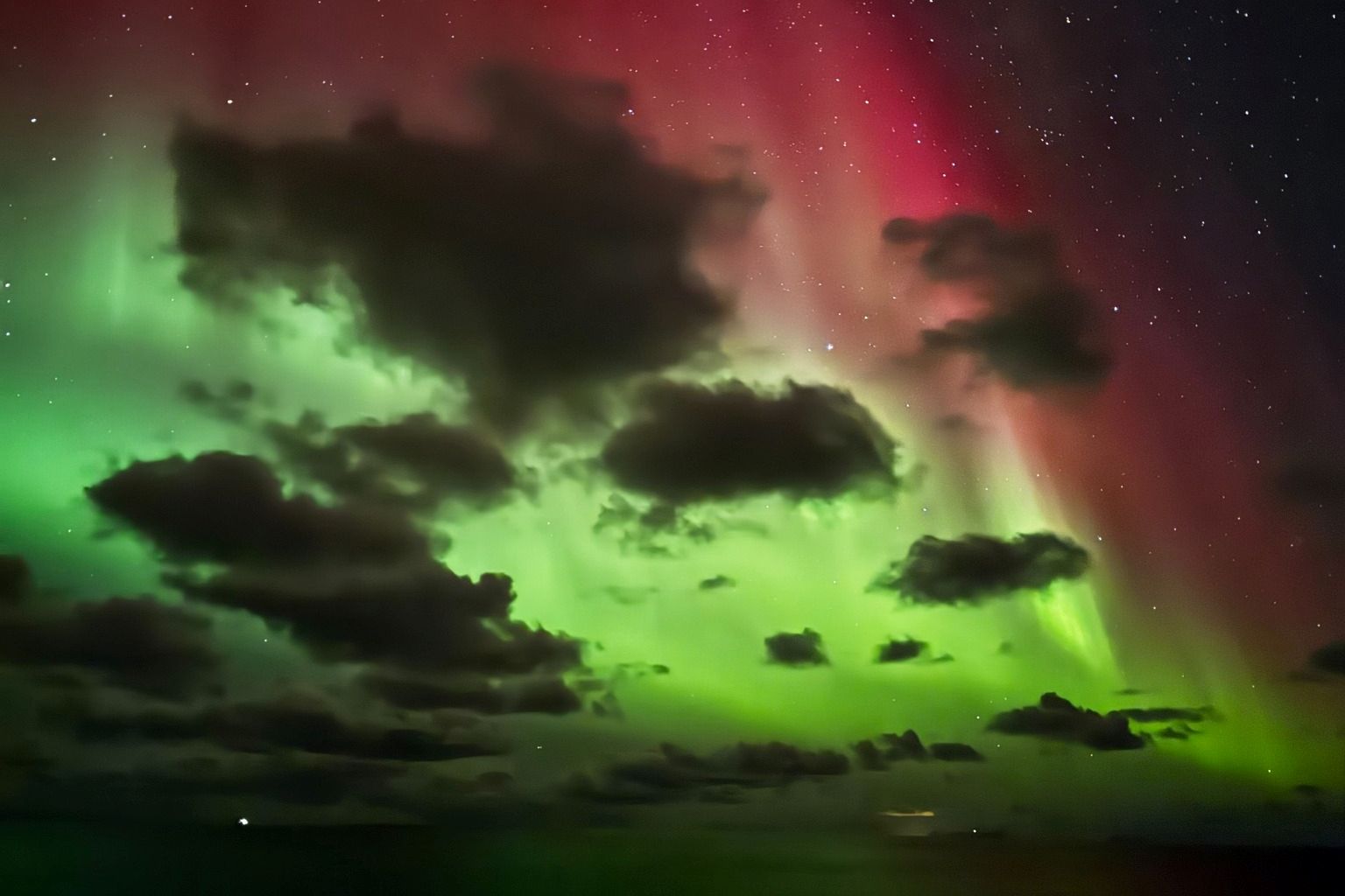 Northern Lights seen from a Hurtigruten ship