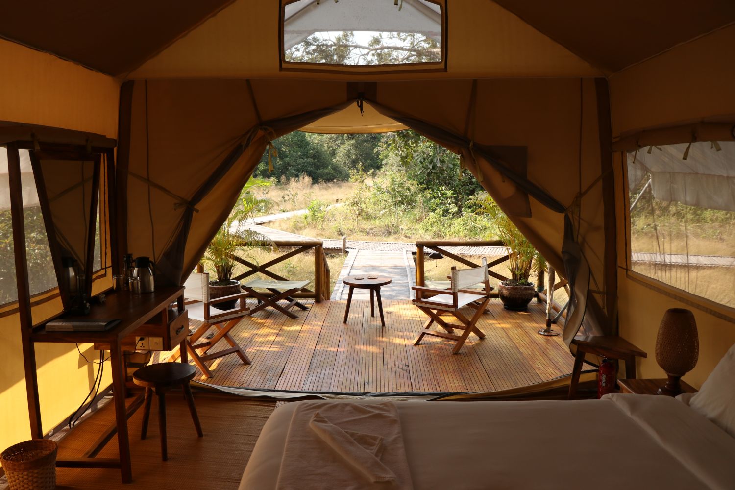 View from inside at Cardamom Tented Camp