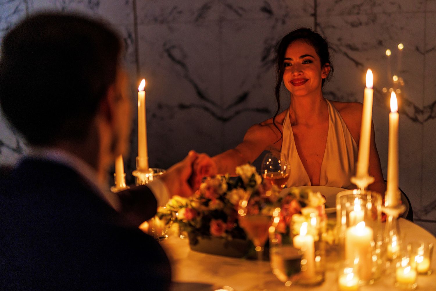 Dining by candlelight on Valentine's Day