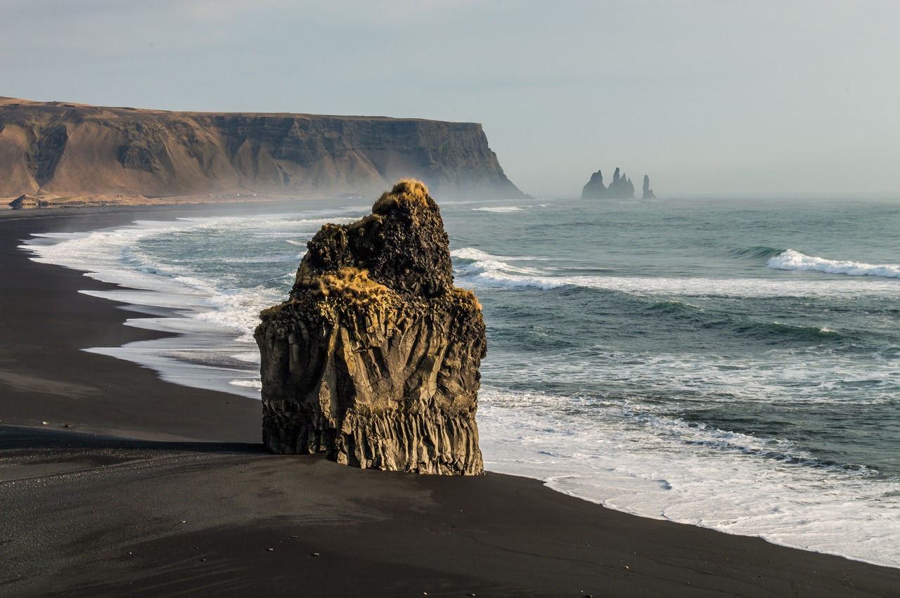 Black sand beach