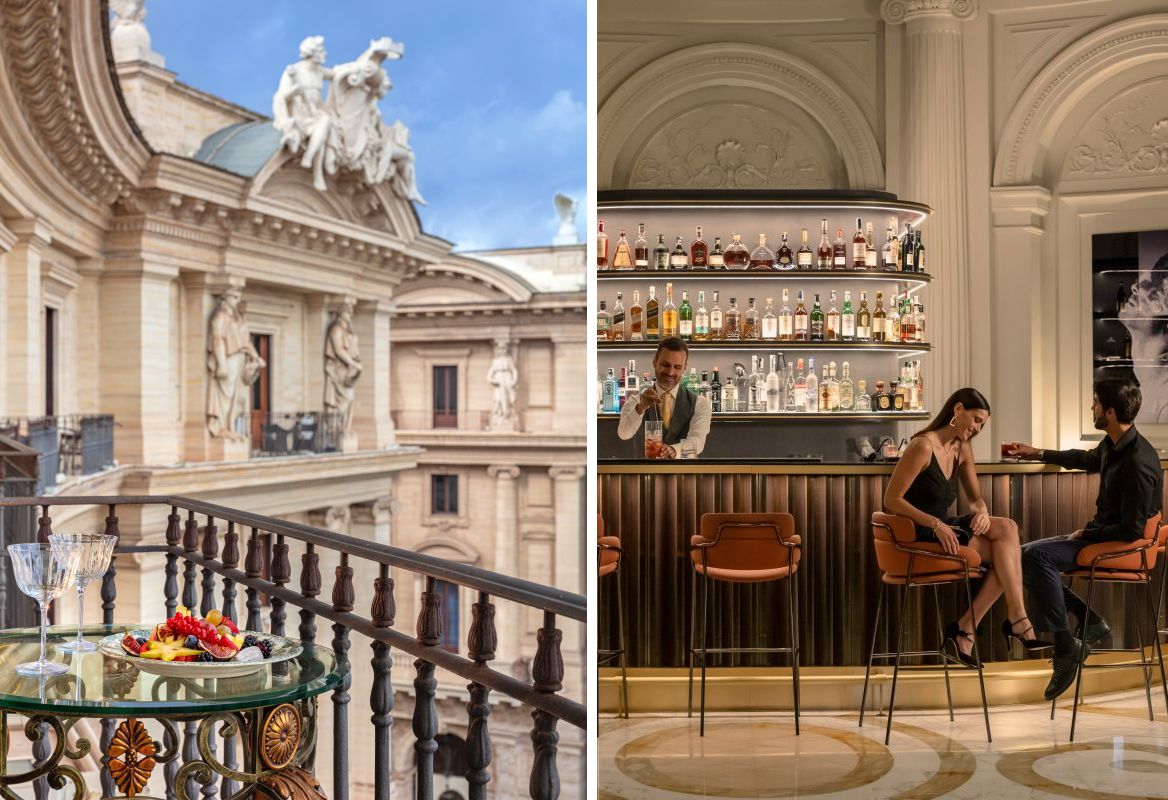 Room balcony and hotel bar