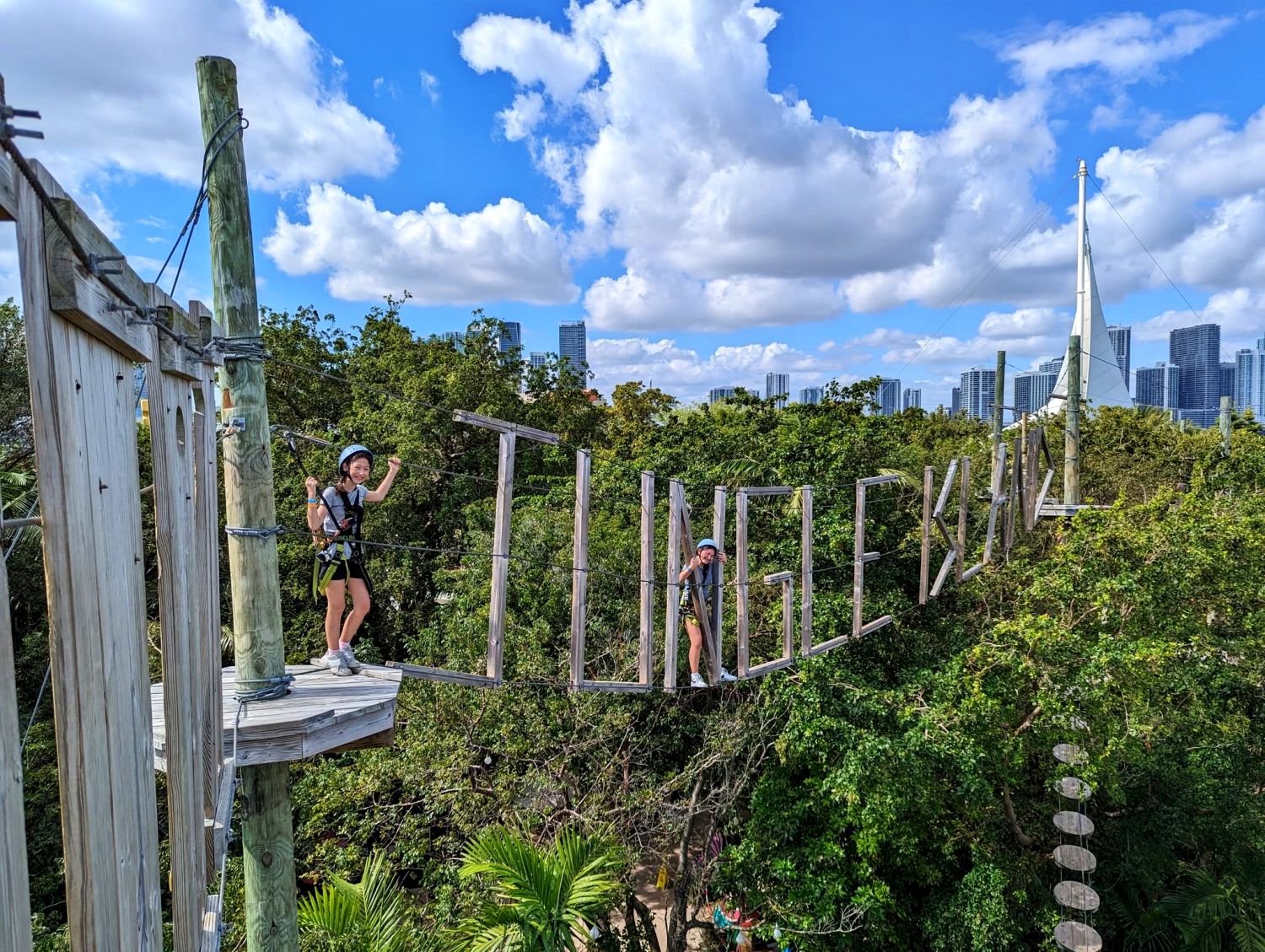 Treetop Trekking Miami in the daytime