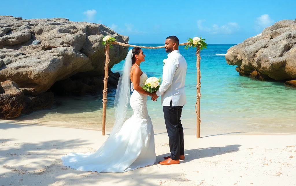 Wedding on a Caribbean beach