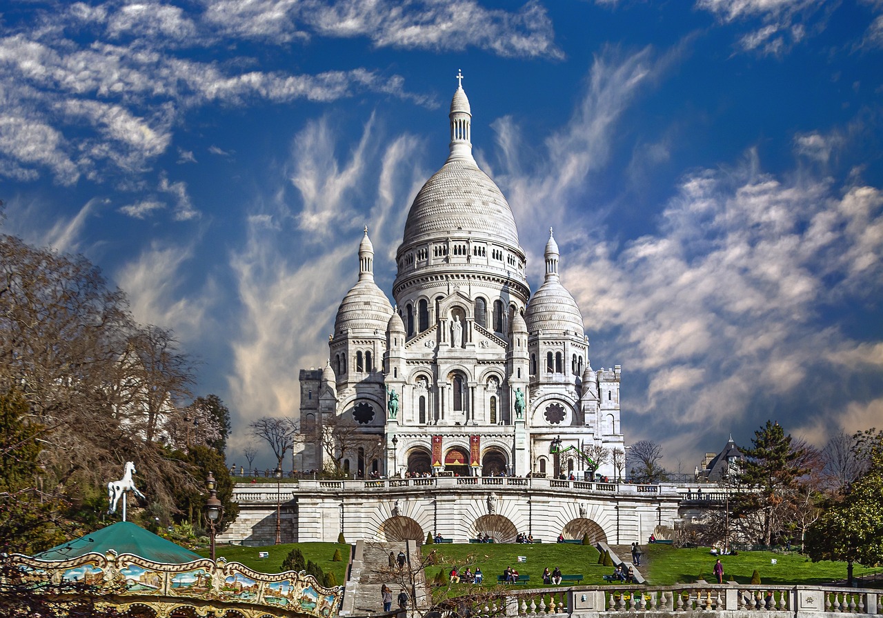 Sacré-Cœur Basilica on Montmartre Hill, Paris